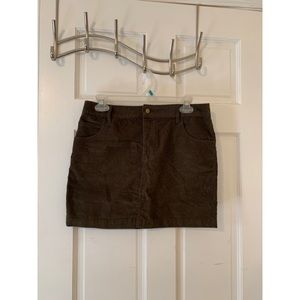 UO// NWOT olive high waisted corduroy mini skirt